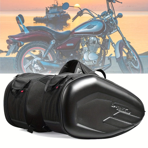 Planet Gates Black Motorcycle Saddlebags, 40L Large Capacity Detachable Side Saddle Bags Motorcycle Panniers Bags With Protective Cover Universal Motorcycle Luggage Bag