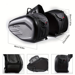 Planet Gates Black Motorcycle Saddlebags, 40L Large Capacity Detachable Side Saddle Bags Motorcycle Panniers Bags With Protective Cover Universal Motorcycle Luggage Bag