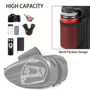 Planet Gates Black Motorcycle Saddlebags, 40L Large Capacity Detachable Side Saddle Bags Motorcycle Panniers Bags With Protective Cover Universal Motorcycle Luggage Bag