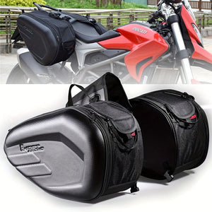 Planet Gates Black Motorcycle Saddlebags, 40L Large Capacity Detachable Side Saddle Bags Motorcycle Panniers Bags With Protective Cover Universal Motorcycle Luggage Bag