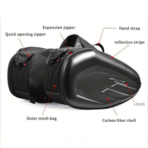 Planet Gates Black Motorcycle Saddlebags, 40L Large Capacity Detachable Side Saddle Bags Motorcycle Panniers Bags With Protective Cover Universal Motorcycle Luggage Bag