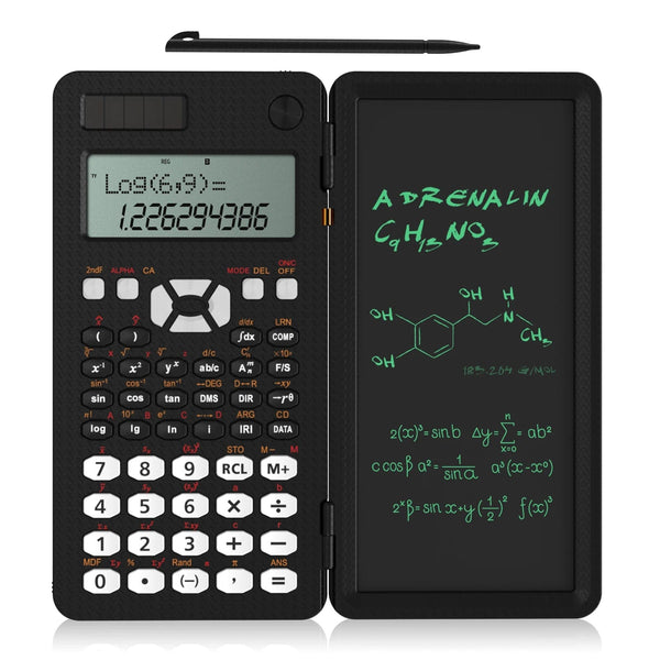 Planet Gates Black MS / CHINA Scientific Calculator With Writing Tablet 991MS 349 Functions Engineering Financial calculator For School Students Office Solar