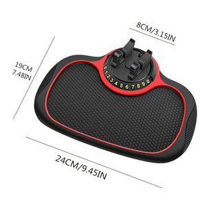 Planet Gates Black Multi-Functional Car Anti-Slip Mat & Phone Mount, 360°rotating Swan Bracket.Silicone Dashboard Car Pad Mat, Instrument Panel Bracket Anti-Slip Mat