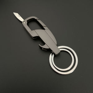 Planet Gates Black Multifunctional Keychain Bottle Opener Keychain Box Opener Keychain Metal Texture For Father And Boyfriend