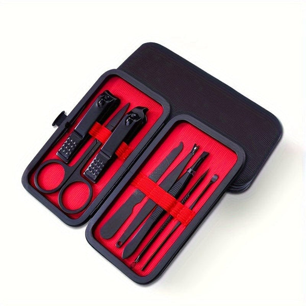Planet Gates Black Nail Clippers Manicure Tool Set, With Portable Travel Case, Cuticle Nippers And Cutter Kit, Professional Nail Clippers Pedicure Kit, Grooming Kit For Travel