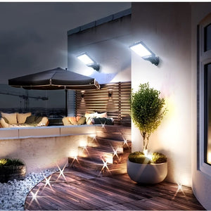 Planet Gates Black NEW 1pc 2200W Outdoor Solar Street Light, Human Body Induction Garden Light With Remote Control, LED Wall Light Waterproof Garden Light