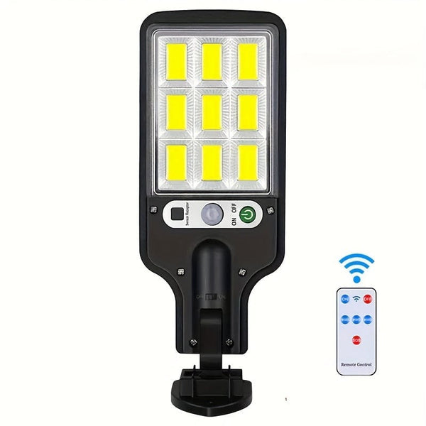 Planet Gates Black NEW 1pc 2200W Outdoor Solar Street Light, Human Body Induction Garden Light With Remote Control, LED Wall Light Waterproof Garden Light