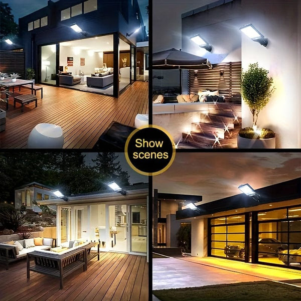 Planet Gates Black NEW 1pc 2200W Outdoor Solar Street Light, Human Body Induction Garden Light With Remote Control, LED Wall Light Waterproof Garden Light