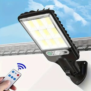 Planet Gates Black NEW 1pc 2200W Outdoor Solar Street Light, Human Body Induction Garden Light With Remote Control, LED Wall Light Waterproof Garden Light