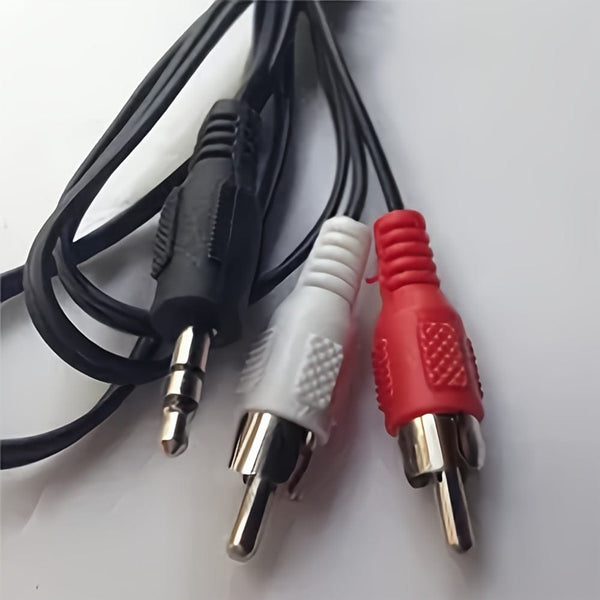 Planet Gates Black New 3.3ft/1m Audio Cable 3.5 Jack To 2 RCA Male To Male 2rca To 3.5mm AUX Stereo Audio Car Cable Splitter