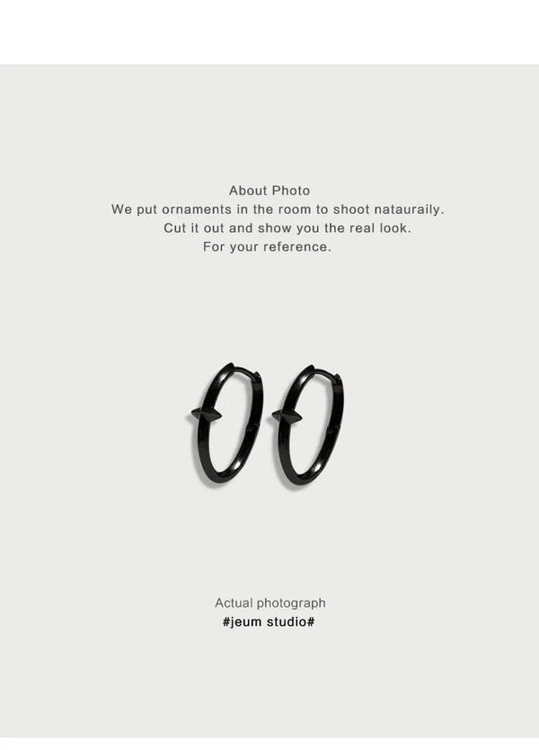 Planet Gates Black New 925 Sterling Silver Earrings Small Star Earrings Female Charm Jewelry Gift hoop earrings for women