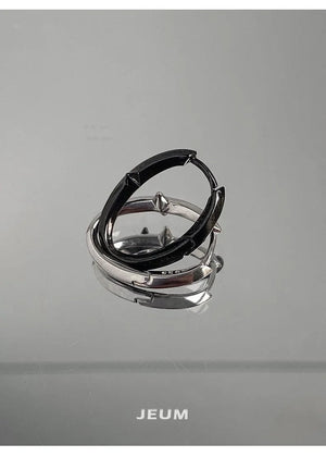 Planet Gates Black New 925 Sterling Silver Earrings Small Star Earrings Female Charm Jewelry Gift hoop earrings for women