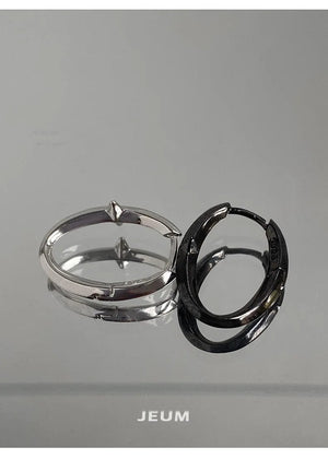 Planet Gates Black New 925 Sterling Silver Earrings Small Star Earrings Female Charm Jewelry Gift hoop earrings for women