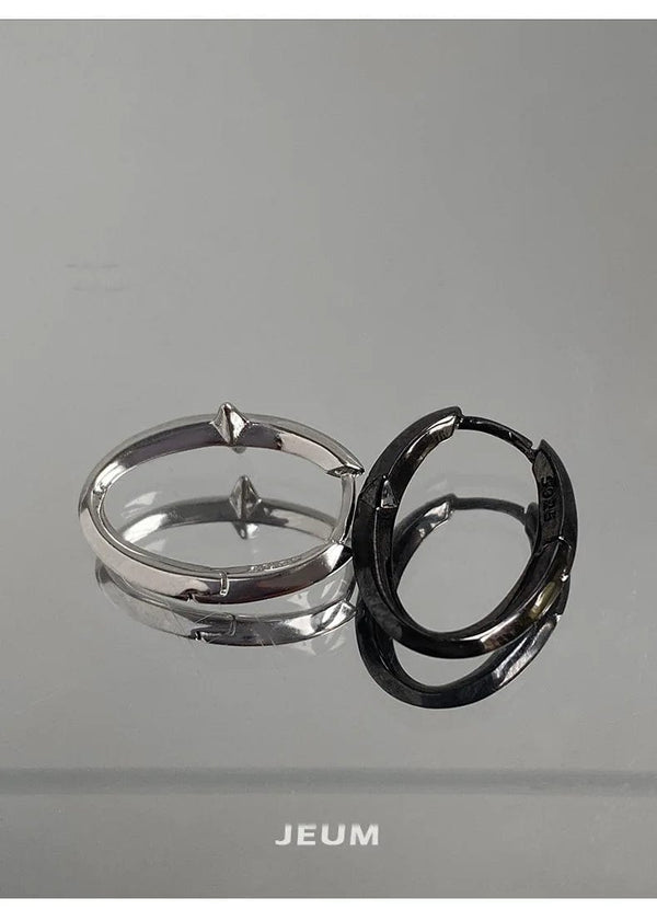 Planet Gates Black New 925 Sterling Silver Earrings Small Star Earrings Female Charm Jewelry Gift hoop earrings for women