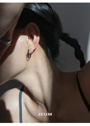 Planet Gates Black New 925 Sterling Silver Earrings Small Star Earrings Female Charm Jewelry Gift hoop earrings for women