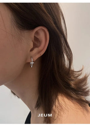 Planet Gates Black New 925 Sterling Silver Earrings Small Star Earrings Female Charm Jewelry Gift hoop earrings for women