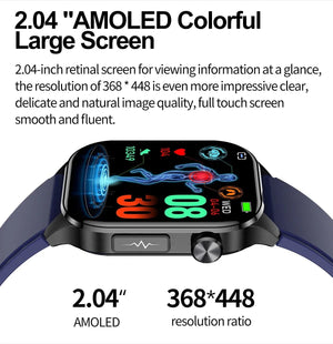 Planet Gates Black New Blood Glucose Health Smartwatch Men ECGPPG Blood Pressure Lipids Uric Acid IP67 Waterproof Sport Bluetooth Call Smart Watch