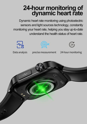 Planet Gates Black New Blood Glucose Health Smartwatch Men ECGPPG Blood Pressure Lipids Uric Acid IP67 Waterproof Sport Bluetooth Call Smart Watch