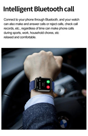 Planet Gates Black New Blood Glucose Health Smartwatch Men ECGPPG Blood Pressure Lipids Uric Acid IP67 Waterproof Sport Bluetooth Call Smart Watch