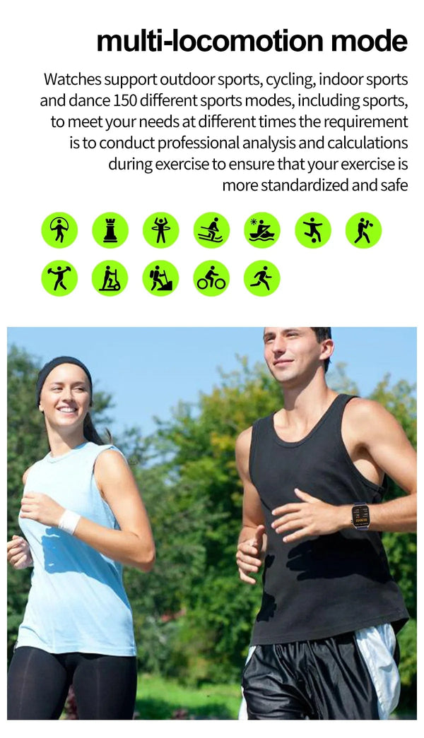 Planet Gates Black New Blood Glucose Health Smartwatch Men ECGPPG Blood Pressure Lipids Uric Acid IP67 Waterproof Sport Bluetooth Call Smart Watch