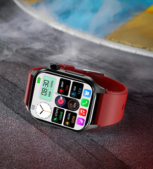 Planet Gates Black New Blood Glucose Health Smartwatch Men ECGPPG Blood Pressure Lipids Uric Acid IP67 Waterproof Sport Bluetooth Call Smart Watch