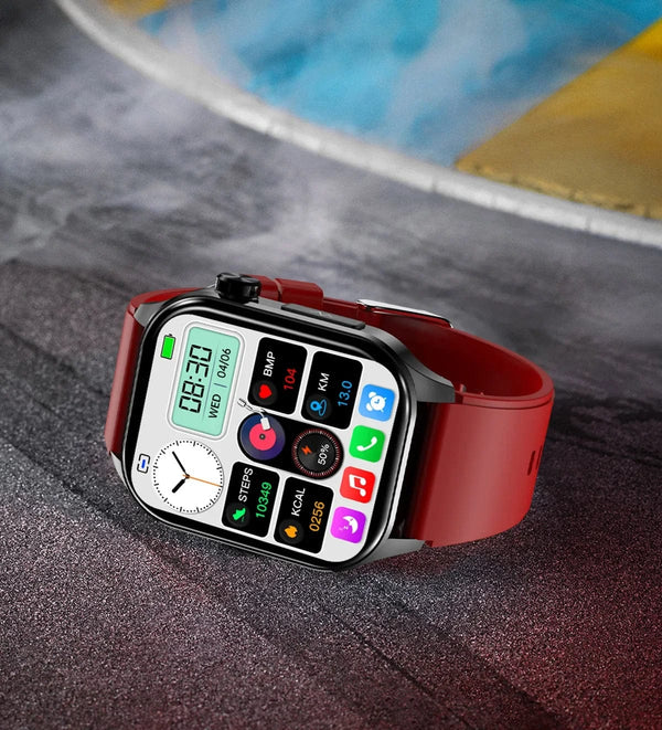 Planet Gates Black New Blood Glucose Health Smartwatch Men ECGPPG Blood Pressure Lipids Uric Acid IP67 Waterproof Sport Bluetooth Call Smart Watch