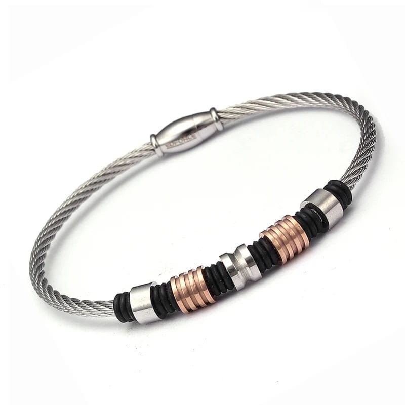 Planet Gates Black New Brand Stainless Steel Beads Bracelets & Bangle Men Women Jewelry Unique Magnet Wire Cuff Braided Male Charm Bracelets