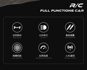 Planet Gates Black New RC Car 1:16 2WD with LED Light 2.4G 20KM/H High Speed Off-Road Climbing Remote Control Car Toy Gifts for Boys Girls Kids