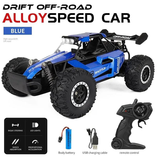 Planet Gates Black New RC Car 1:16 2WD with LED Light 2.4G 20KM/H High Speed Off-Road Climbing Remote Control Car Toy Gifts for Boys Girls Kids