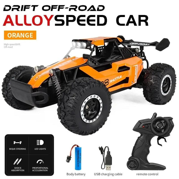 Planet Gates Black New RC Car 1:16 2WD with LED Light 2.4G 20KM/H High Speed Off-Road Climbing Remote Control Car Toy Gifts for Boys Girls Kids
