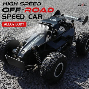 Planet Gates Black New RC Car 1:16 2WD with LED Light 2.4G 20KM/H High Speed Off-Road Climbing Remote Control Car Toy Gifts for Boys Girls Kids