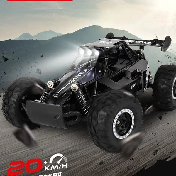 Planet Gates Black New RC Car 1:16 2WD with LED Light 2.4G 20KM/H High Speed Off-Road Climbing Remote Control Car Toy Gifts for Boys Girls Kids