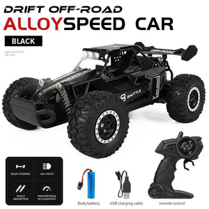 Planet Gates Black New RC Car 1:16 2WD with LED Light 2.4G 20KM/H High Speed Off-Road Climbing Remote Control Car Toy Gifts for Boys Girls Kids