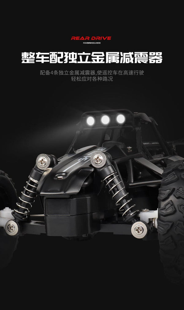 Planet Gates Black New RC Car 1:16 2WD with LED Light 2.4G 20KM/H High Speed Off-Road Climbing Remote Control Car Toy Gifts for Boys Girls Kids