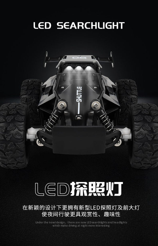 Planet Gates Black New RC Car 1:16 2WD with LED Light 2.4G 20KM/H High Speed Off-Road Climbing Remote Control Car Toy Gifts for Boys Girls Kids