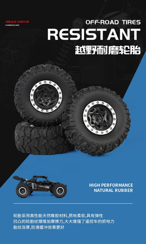 Planet Gates Black New RC Car 1:16 2WD with LED Light 2.4G 20KM/H High Speed Off-Road Climbing Remote Control Car Toy Gifts for Boys Girls Kids