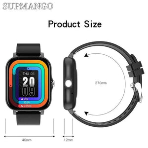 Planet Gates Black NEW Women Smart Watch Men Android IOS Phone 1.44" Color Screen Full Touch Custom Dial Smart Watch Bluetooth Call SmartWatch
