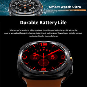 Planet Gates Black / NFC Watch 7 Ultra For Samsung Galaxy Watch 7 Ultra GPS Compass NFC Smart Watch Outdoor Sports Man AMOLED BT Call IP68 Galaxy 6 Upgraded Smartwatch