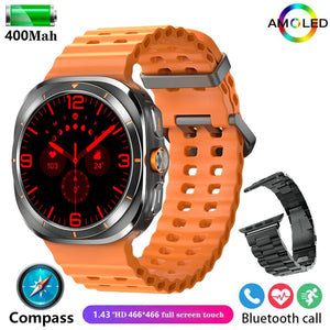 Planet Gates Black / NFC Watch 7 Ultra For Samsung Galaxy Watch 7 Ultra GPS Compass NFC Smart Watch Outdoor Sports Man AMOLED BT Call IP68 Galaxy 6 Upgraded Smartwatch
