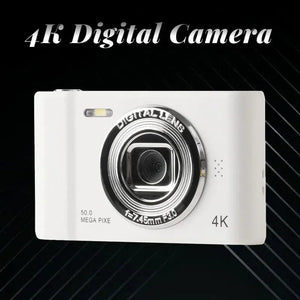 Planet Gates Black-no card 4K Digital Camera Mini Retro Travel Selfie Camara 50 Megapixels HD Photography 2.4inch Screen Entry-Level Kids Campus Selfie Cam