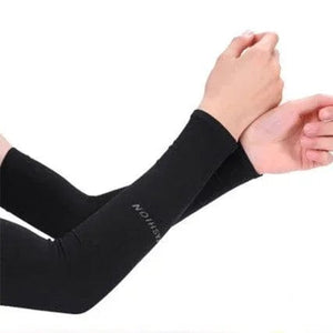 Planet Gates black-No fingers / 2pairs Protective Gloves Uv Arm Sleeves for Sunscreen Arms Bicycle Skiing Unisex Style Keep Warm Support Ladies Men Sports