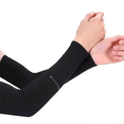 Planet Gates black-No fingers / 2pairs Protective Gloves Uv Arm Sleeves for Sunscreen Arms Bicycle Skiing Unisex Style Keep Warm Support Ladies Men Sports