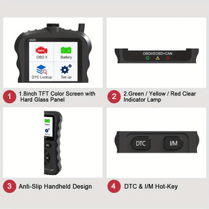 Planet Gates Black OBD2 Code Scanner, OBDII Car Code Reader Check Engine Fault Code Scanner Cranking and Charging Tester OBD2 Diagnostic Tool For OBDII 12V Gasoline Cars