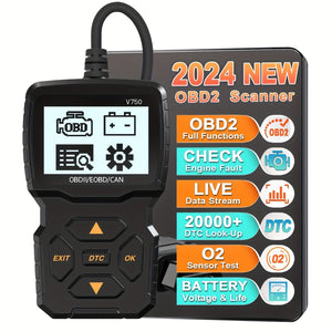 Planet Gates BLACK OBD2 Reader Tool, OBDII EOBD Car Code Scanner Check Engine Light Fault Code Live Data Stream CAN Diagnostic Tool For OBD2 Protocol Cars Since 1996