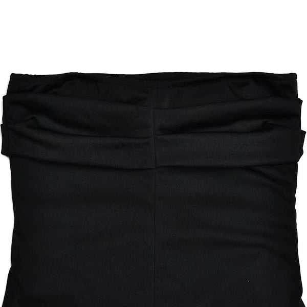 Planet Gates Black Off-shoulder Strapless Backless High Split Maxi Dress For Women Sleeveless Bodycon Club Party Evening Long Dress Clothes