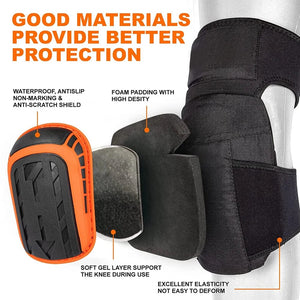 Planet Gates Black / One Size 31.5 17.5CM Knee Pads for Work,Construction,Flooring,Gardening,Cleaning,with Double Gel,Thick Foam Cushion &Strong Adjustable Non-Slip Strap