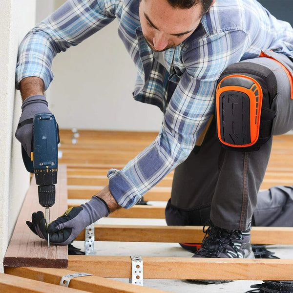 Planet Gates Black / One Size 31.5 17.5CM Knee Pads for Work,Construction,Flooring,Gardening,Cleaning,with Double Gel,Thick Foam Cushion &Strong Adjustable Non-Slip Strap