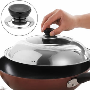 Planet Gates Black / One Size Fits All 4 Pcs Pot Lid Cover Knob Handle, Universal Kitchen Cookware Pot Lid Knob Cap Replacement, Stainless Steel Holding Pan Knob, Handle Handgrip With Screw, Kitchen Gadget