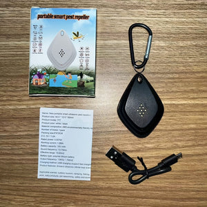 Planet Gates Black Outdoor Insect Repellent, Ultrasonic Mosquito Repellent, Electronic Mosquito Repellent, Portable USB Rechargeable Portable Mosquito Killer, Outdoor Camping, Picnic, Home, Anti-rat, Mosquito, Bed Bug.