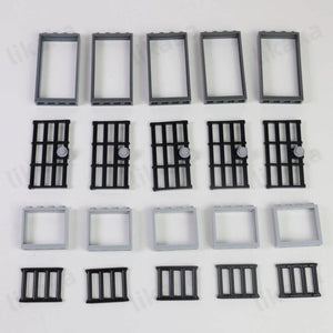 Planet Gates black parts MOC City Friends House Door Window Set Building Blocks Toys Compatible Classic Architecture Blocks Parts DIY Bricks Kids Toys